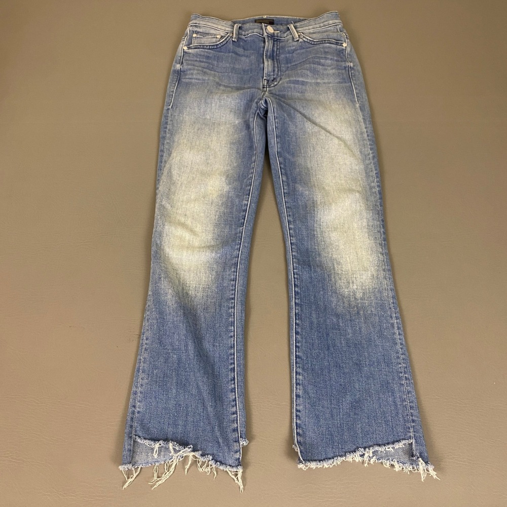 Mother Insider Crop Two Step Fray Jeans Women's 25 When Sparks Fly Blue *Wear*